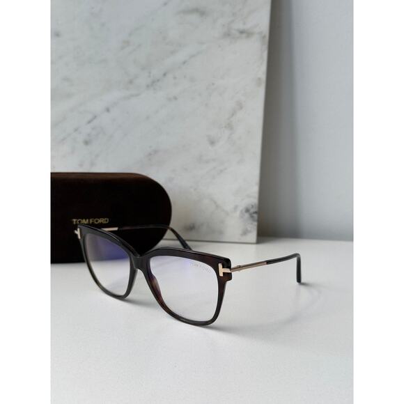 NEW Tom Ford FT5704-B Bluelight Frames in Havana Brown - Picture 3 of 6